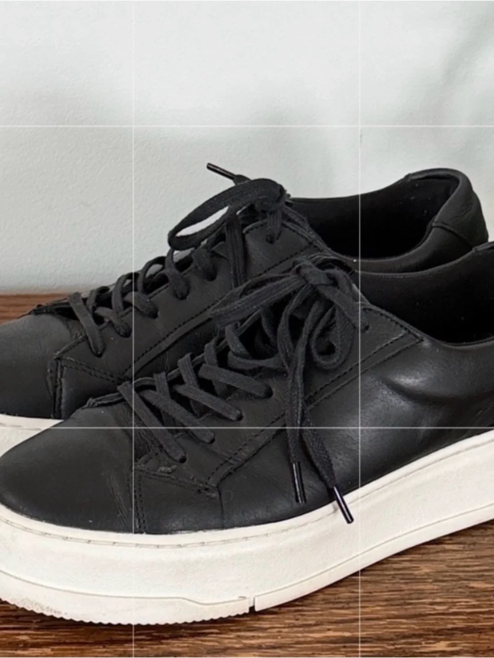 Vagabond Black Leather Platform Sneaker with White Sole Women’s 39